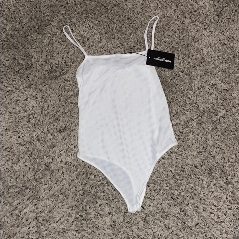 PrettyLittleThing White Bodysuit NWT
